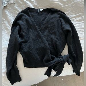 H&M WRAP SWEATER | black, size S